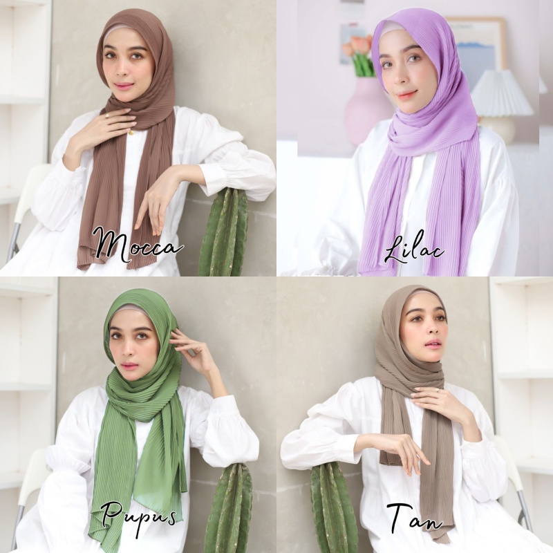 [FULL PLISKET] PASHMINA PLISKET LIDI CERUTY BABY DOLL &quot;PLEATED SHAWL&quot; TANPA LIPATAN TENGAH TERLARIS