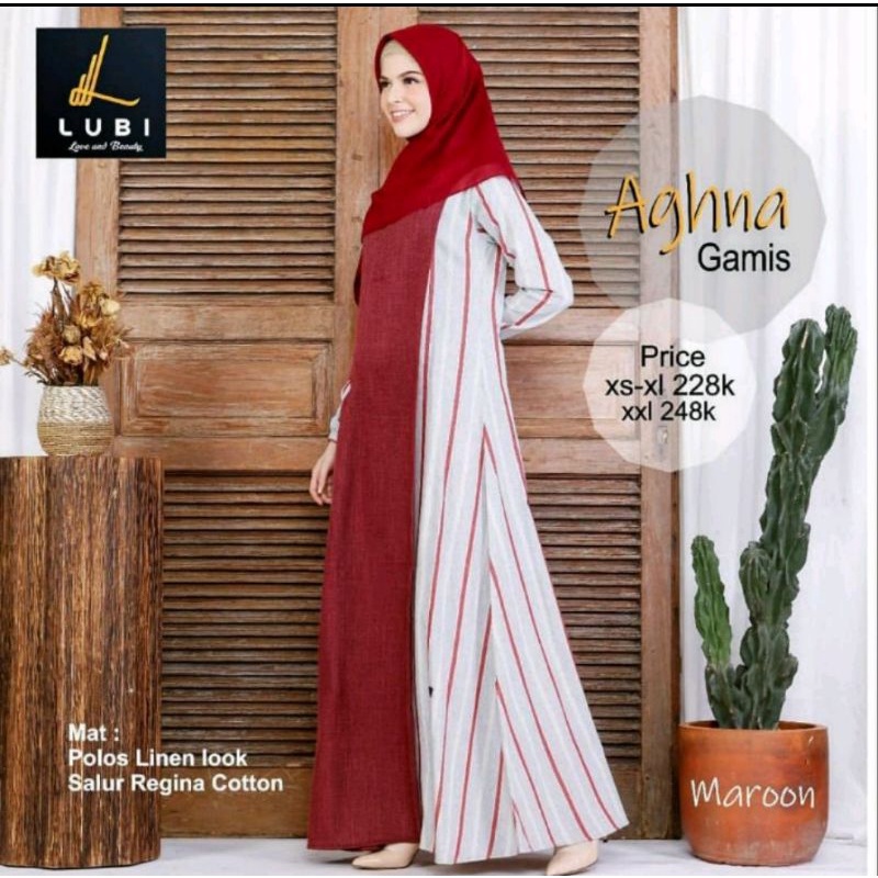 GAMIS LUBI AGHNA MAROON/SIZE M