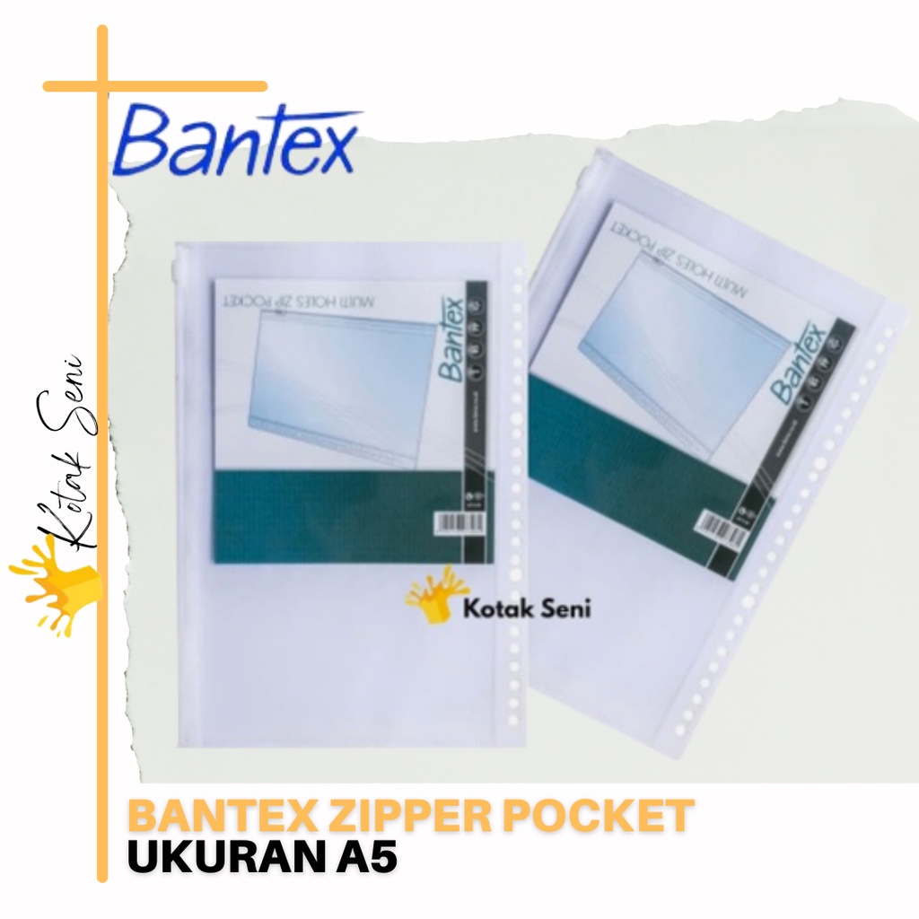 

Bantex Zipper Pocket Ukuran A5 Multi Holes For Binder / Ziplock Binder A5 Bantex