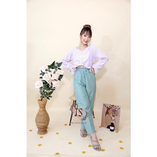 Baju Atasan Hightwist TERMURAH Yoonah Crop Top 5103