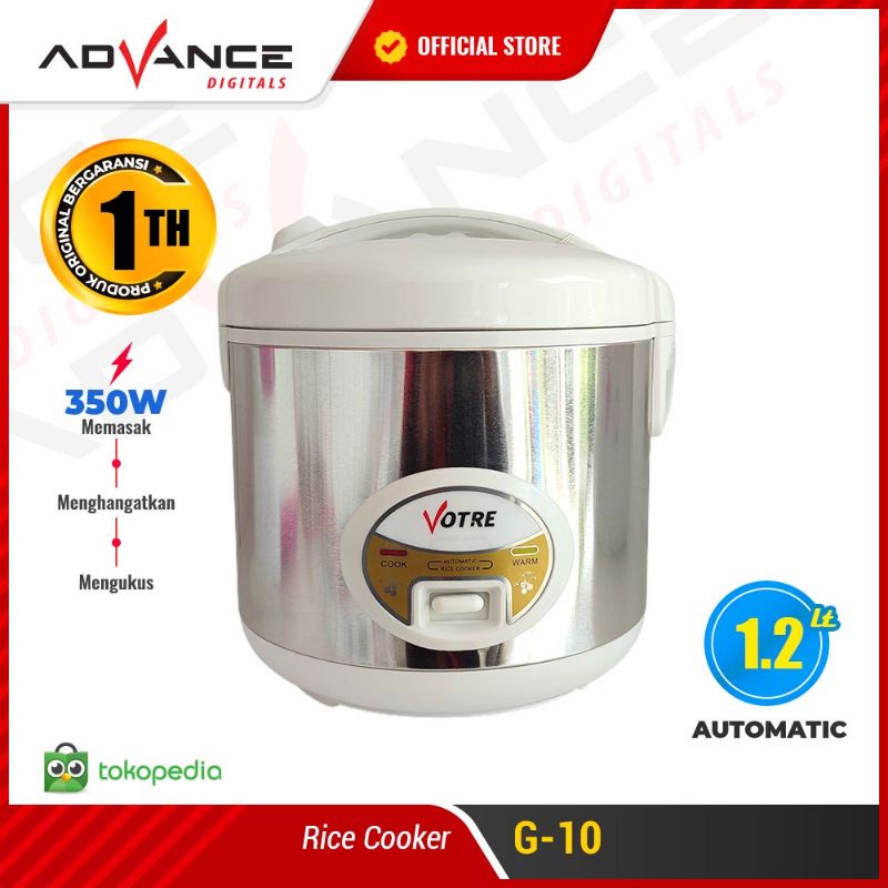 Advance G-10 Rice Cooker 350W Penanak Nasi Kapasitas 1.2 Liter