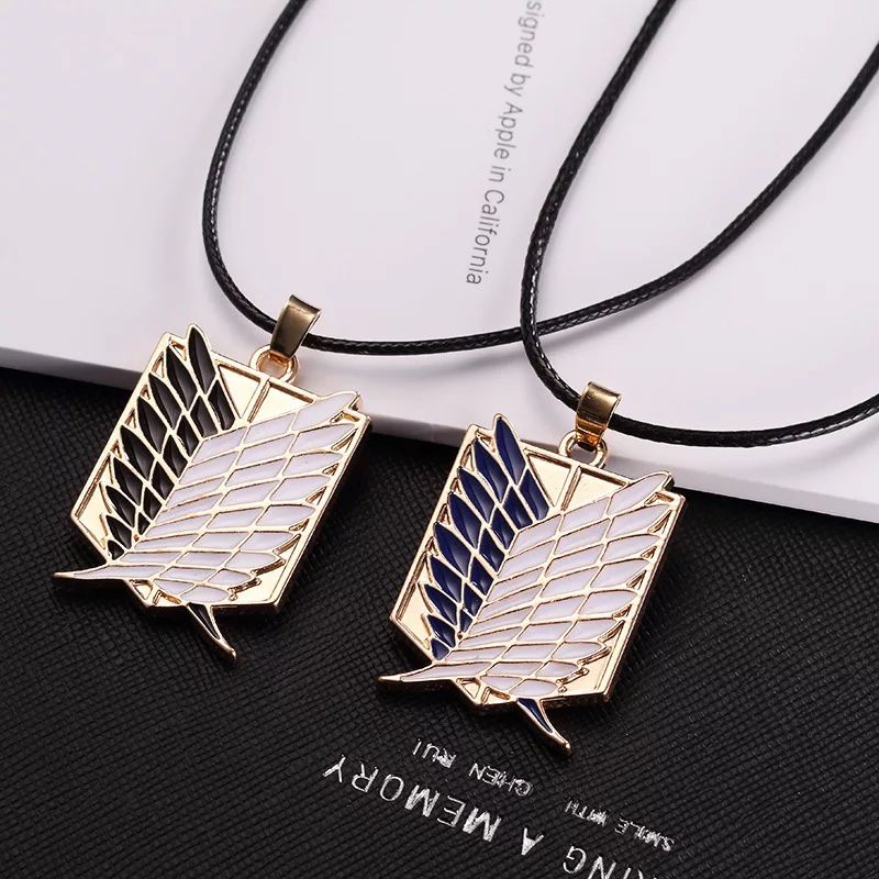 [BISA COD] Kalung Sayap Logo Anime Attack on Titan Logam AOT | Shingeki no Kyojin Silver Gold