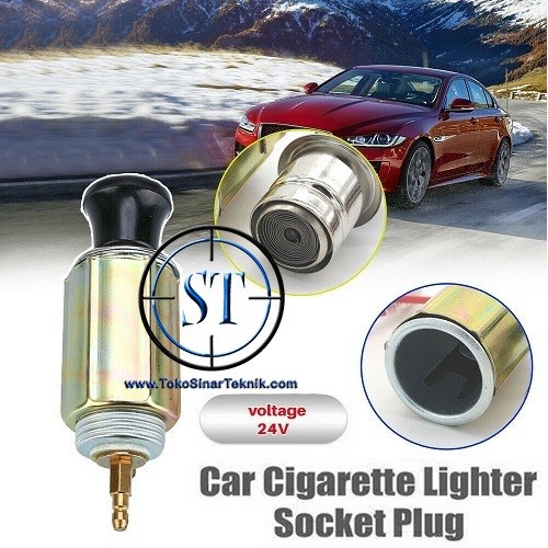 Auto Socket Lighter Dc 12V / 24V Colokan Rokok Mobil Truck Cigarette Car Truk Pemantik Socket Universal