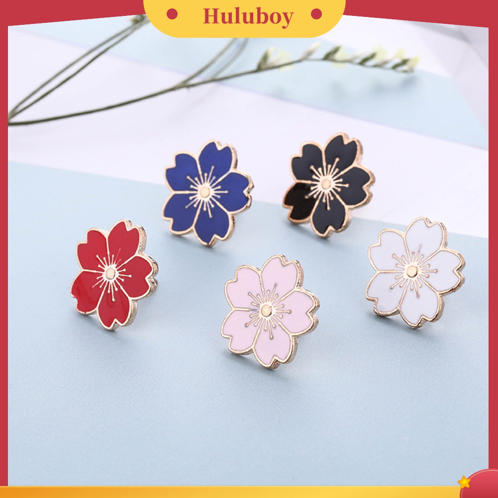 Bros Pin Enamel Bentuk Bunga Sakura Untuk Wanita