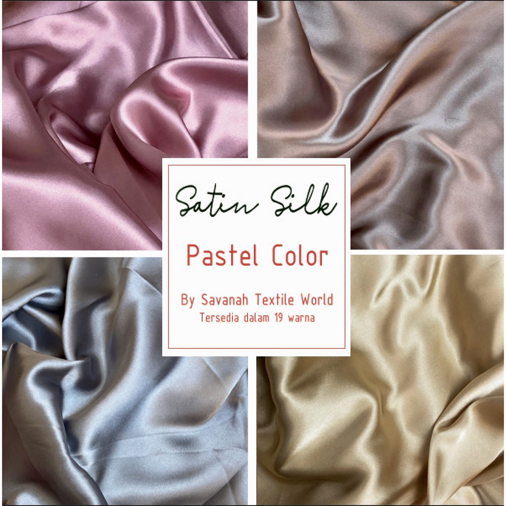 1 meter Kain Satin Sutra MAXMARA/ Sateen Silk premium edisi PASTEL