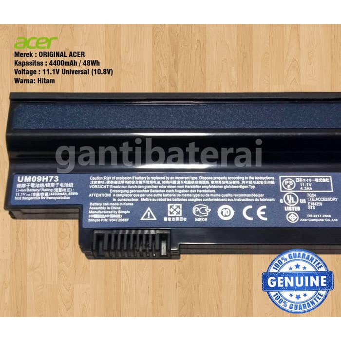 Baterai batre Acer 532H AO532G NAV50 UM09H31 UM09H36 UM09H41 UM09H73