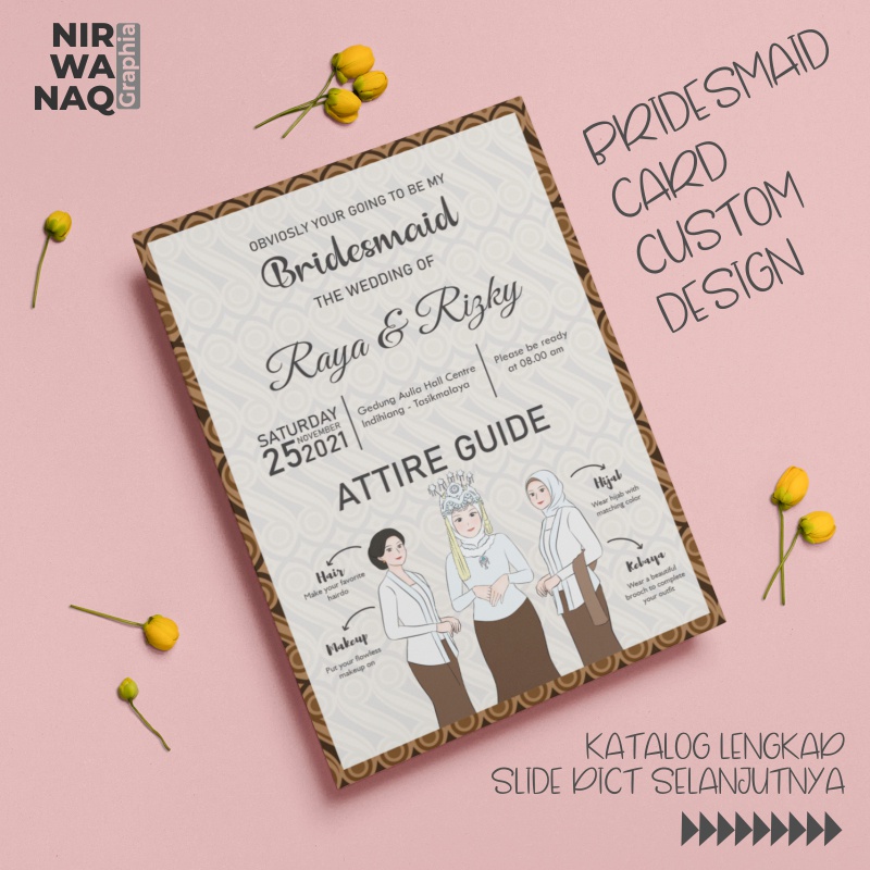 KARTU BRIDESMAID CUSTOM DESAIN | BRIDESMAID CARD
