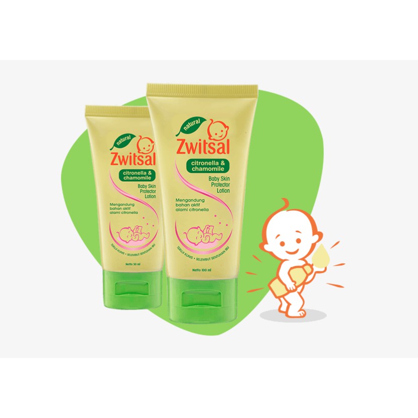 50 / 100 ml  Natural ZWITSAL Baby Skin Protector Lotion krim gatal bayi anti nyamuk guard lotion Tube pelindung gigitan