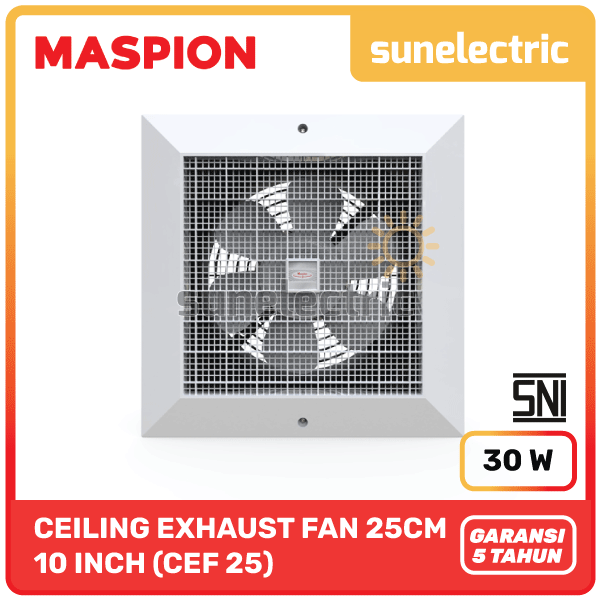 Maspion MSP CEF 25 Ceiling Exhaust Fan / Kipas Exhaust Plafon Hexos 10 Inch / 25cm CEF-25 / CEF25