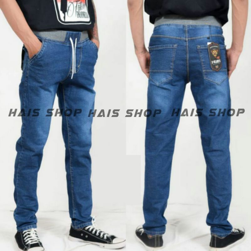 TERBARU.!!!.Celana Rip Jeans Murah_Celana Jeans Panjang Pria_Celana Jeans Pinggang Karet_Hais Shop