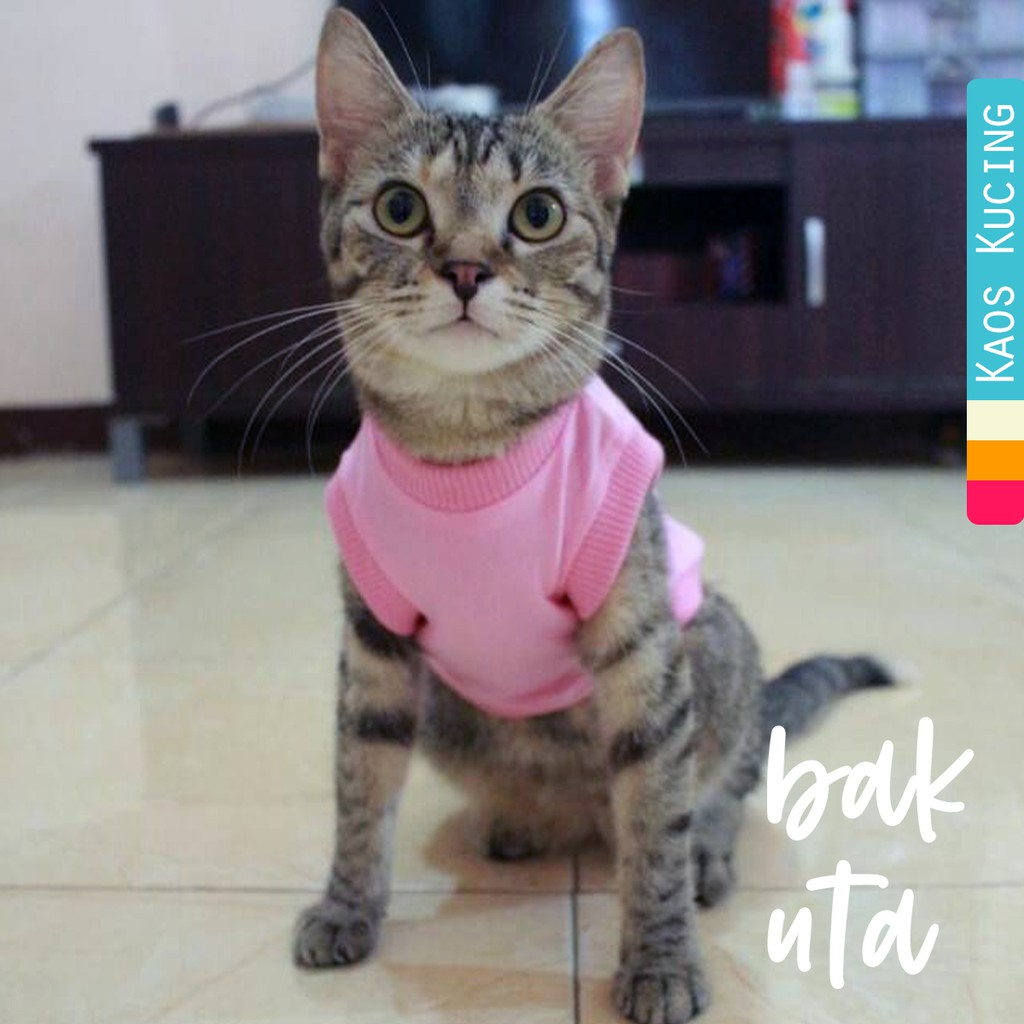 Kaos polos rip pink lucu untuk kucing &amp; anjing /Jual Baju Kucing Terlengkap &amp; Berkualitas size S-XL