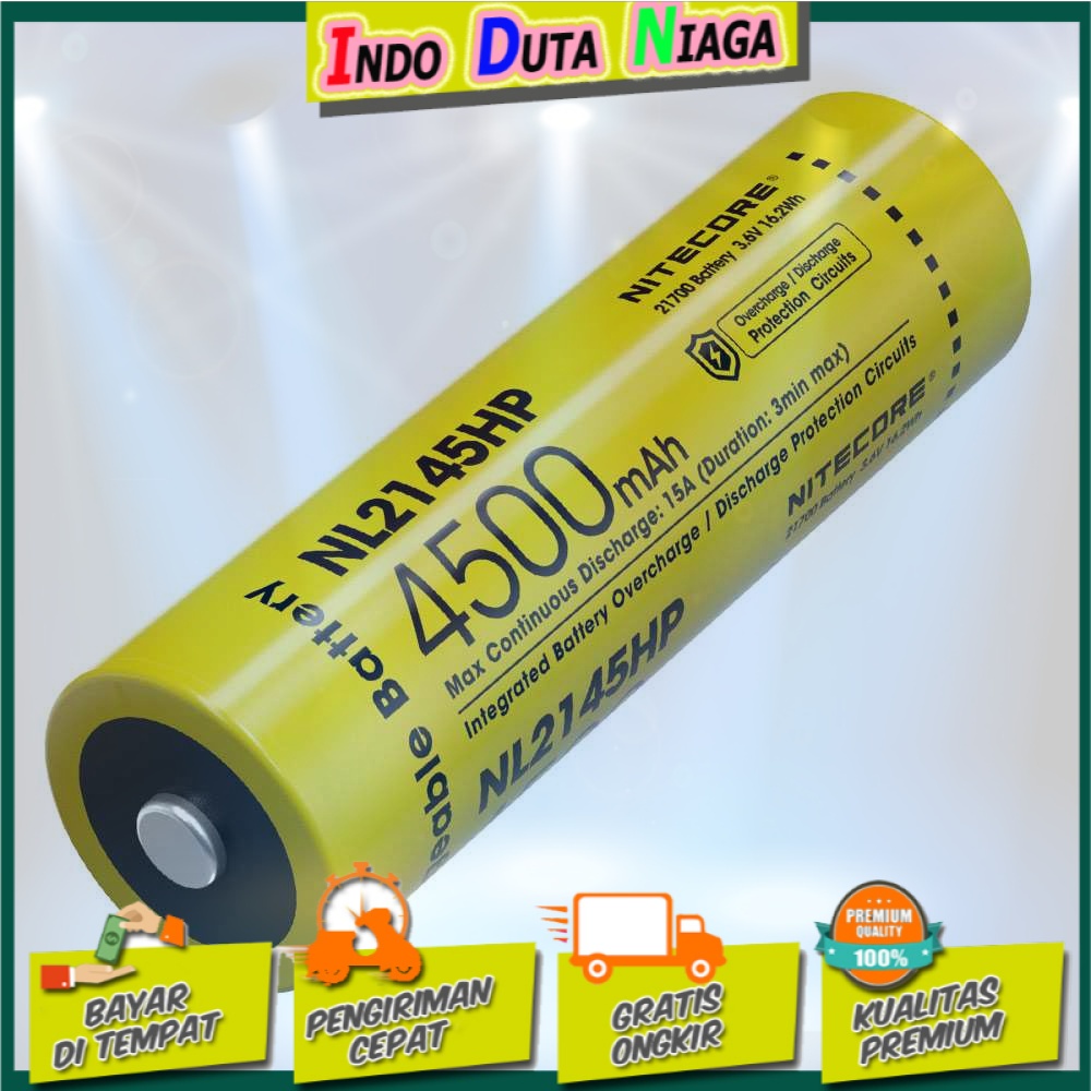 NITECORE 21700 Baterai Li-ion 4500mAh 3.6V 15A - NL2145HP