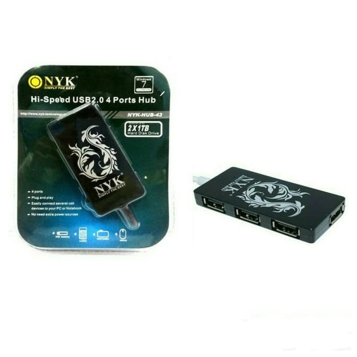 NYK 4 port USB HUB 2.0 High Speed ports - NYK-HUB-43