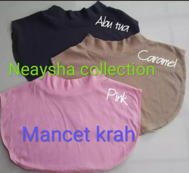 Manset leher bahan spandek rayon neck inner manset dada..