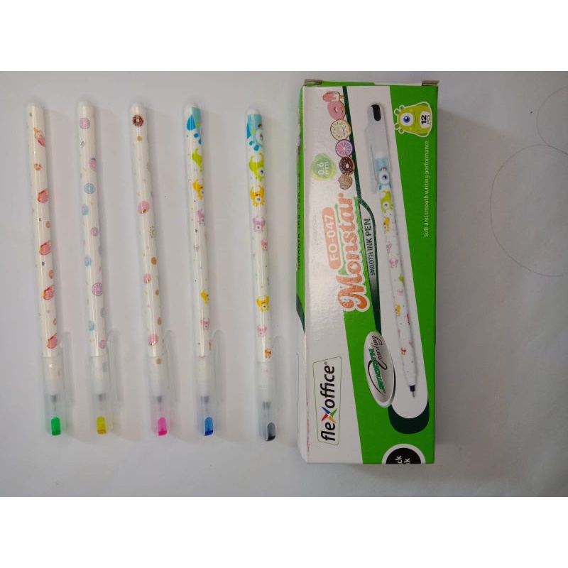 

monstar gel pen 0,6 12 pcs / bolpoin murah / bolpoin flexoffice / bolpoin tinta hitam