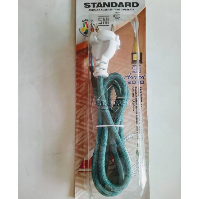 Kabel Setrika Gosokan  Merk STANDARD 1,6 Mtr Full Kwalitas SNI