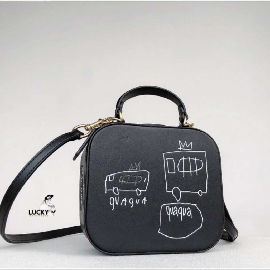 Coach X Jean-Michel Basquiat Square Bag In Black - ORIGINAL 100%