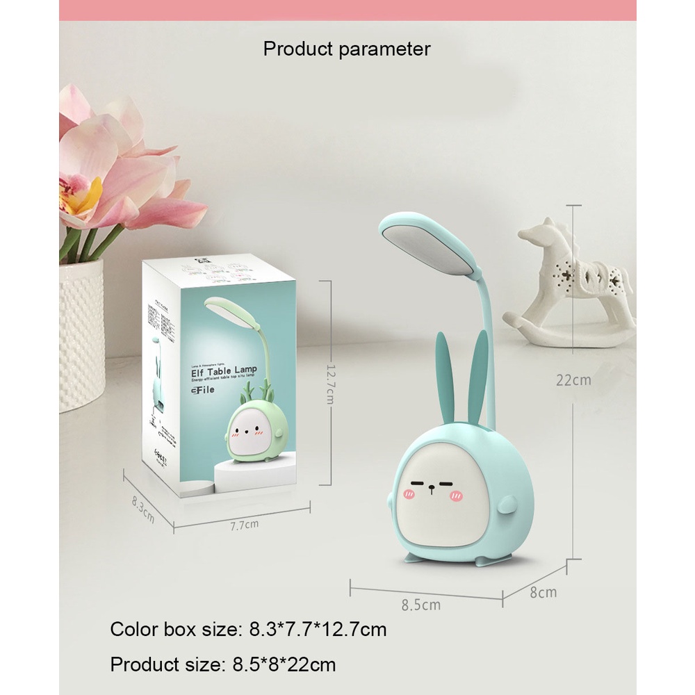 DODORY HL0260 Lampu Meja Belajar USB LED Kartun Bewarna dengan Holder HP Desk Lamp