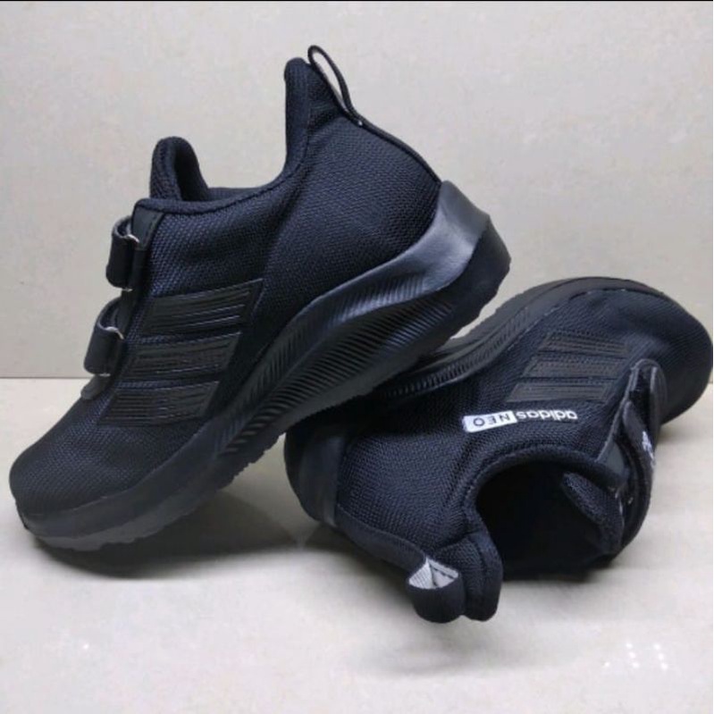 sepatu sneakers sekolah hitam polos anak perempuan laki laki tk sd size 33-37