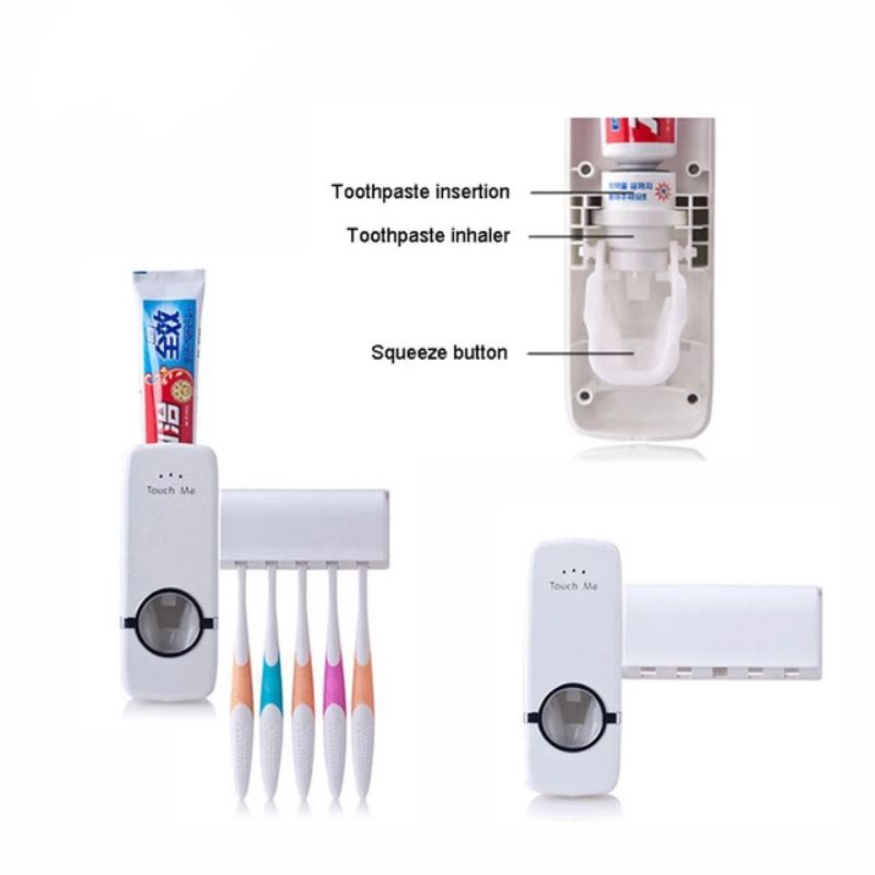 Dispenser Odol Pasta Gigi dan Tempat Sikat - Toothpaste Dispenser