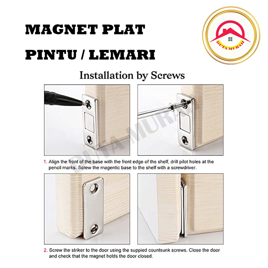 Magnet pintu / Magnet Plat Kuat Penutup Pintu Lurus / Magnetic Catches Strong Pengunci Lemari