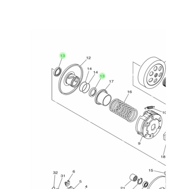 sil seal felt pully puli secondary cvt xeon karbu ori ygp 44D-E7465-00