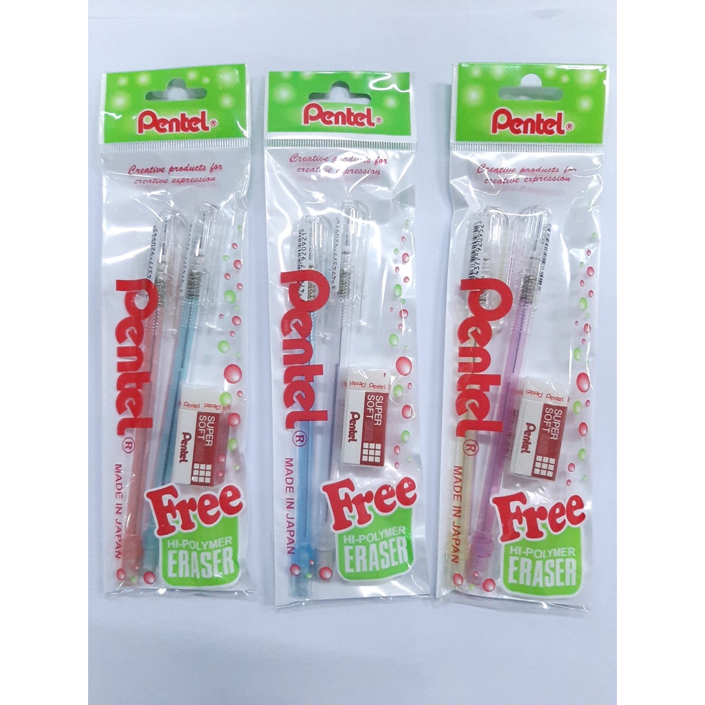 

PENTEL PENSIL MEKANIK CAPLET 2 BONUS PENGHAPUS set 2 A 105 PO mekanik pensil / pensil / pentel murah