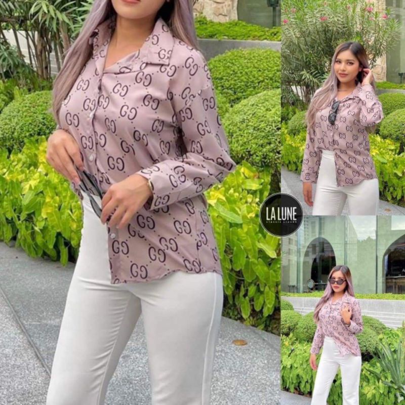 KEMEJA LALUNE GCCI Fashion Wanita 100% Original Import Bangkok