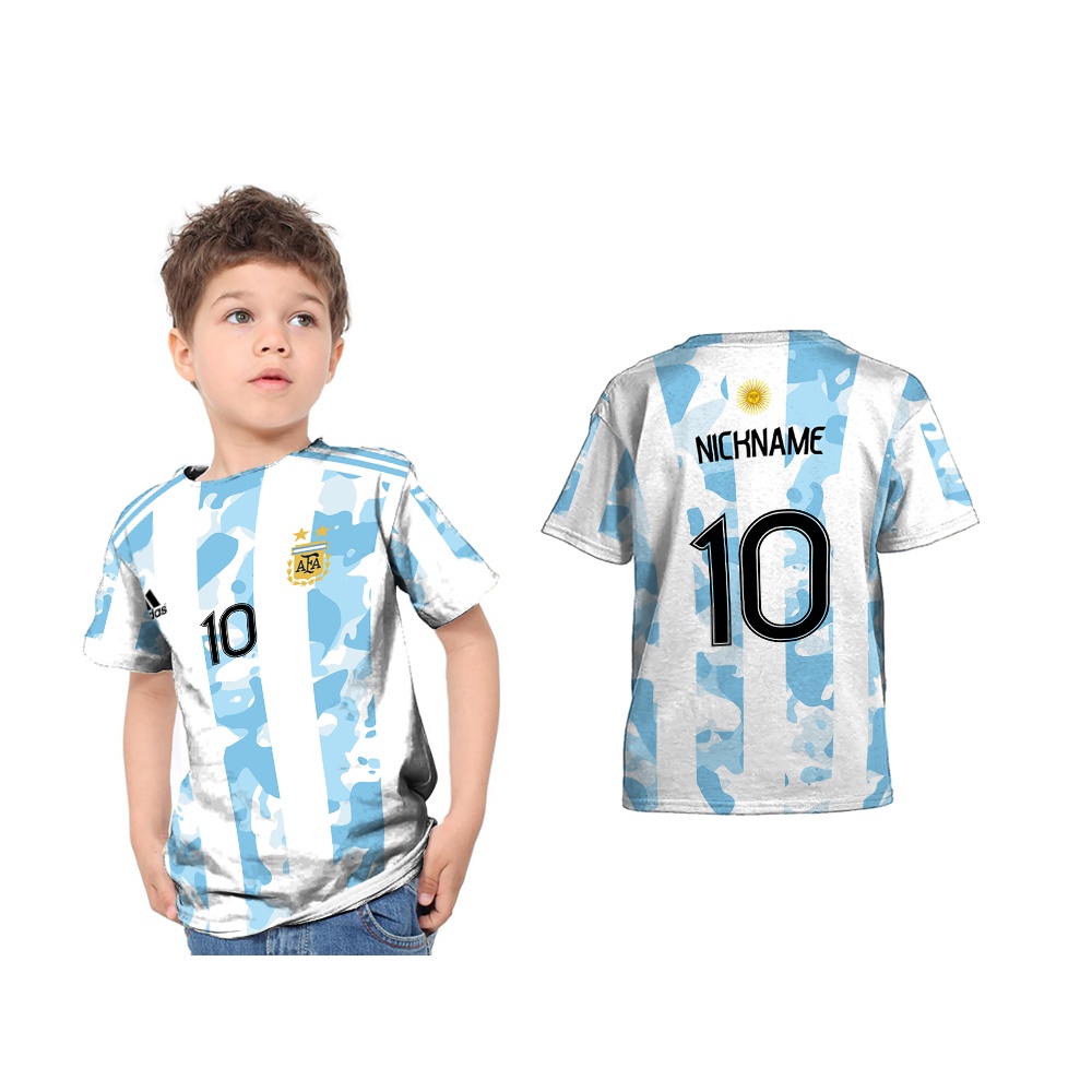Baju Kaos Tshirt Anak Jersey Argentina Home Away 2020 2021 Fullprint Custom