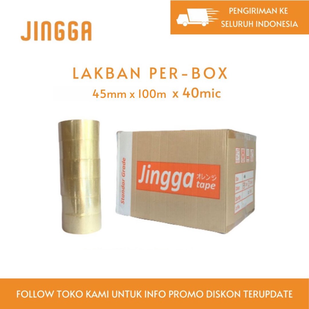 

(GRAB/GOSEND) BOX Lakban Bening / OPP Tape Clear 45mm x 100m (40 micron)
