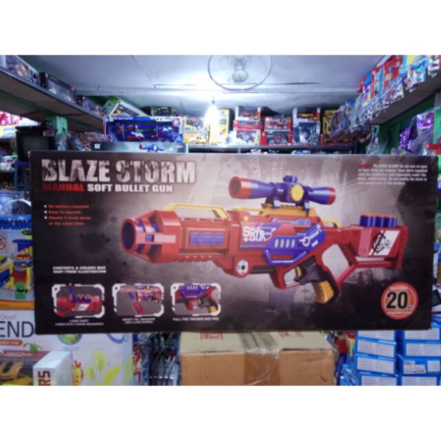 TEMBAKAN BLAZE STORM MANUAL SOFT BULLET GUN (NERF KW)