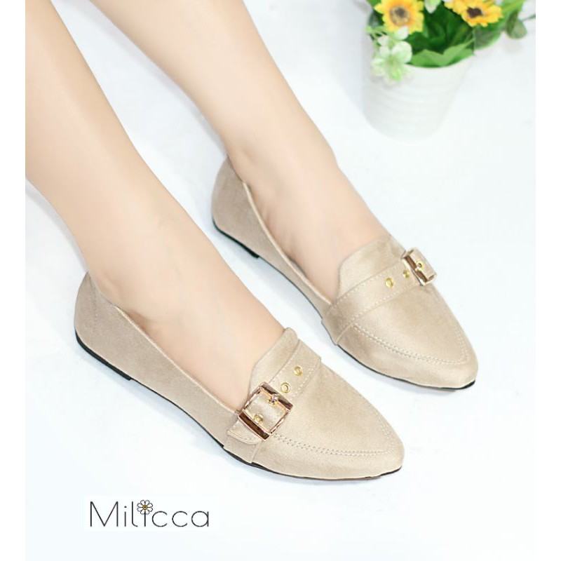 Milicca Dlians Sepatu Flat wanita Flat Shoes Sol Karet