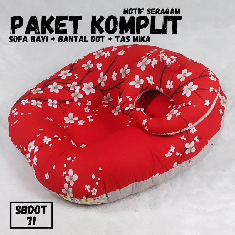 [PAKET KOMPLIT] PAKET SOFA BAYI - SOFA BAYI MULTIFUNGSI - BANTAL DOT BAYI - TAS MIKA SOFA BAYI