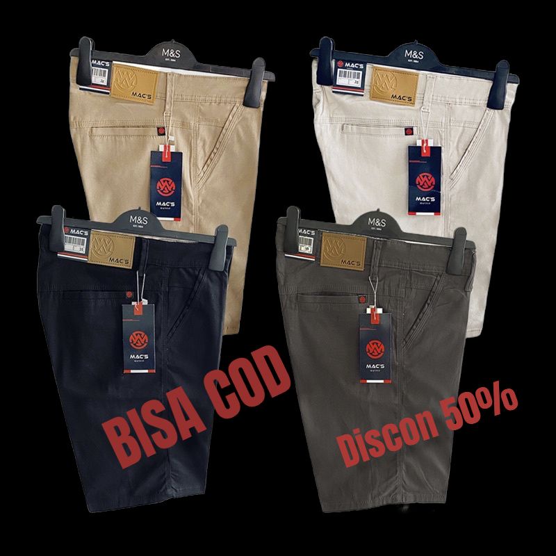 CELANA CHINO PENDEK /CELANA SANTAI/BAHAN DIAMOND COMBED STREET