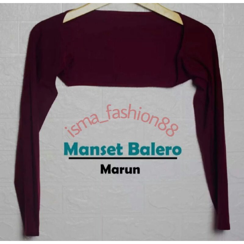 BOLERO MANSET SAMBUNG MANSET LENGAN PANJANG KAOS9-maroon