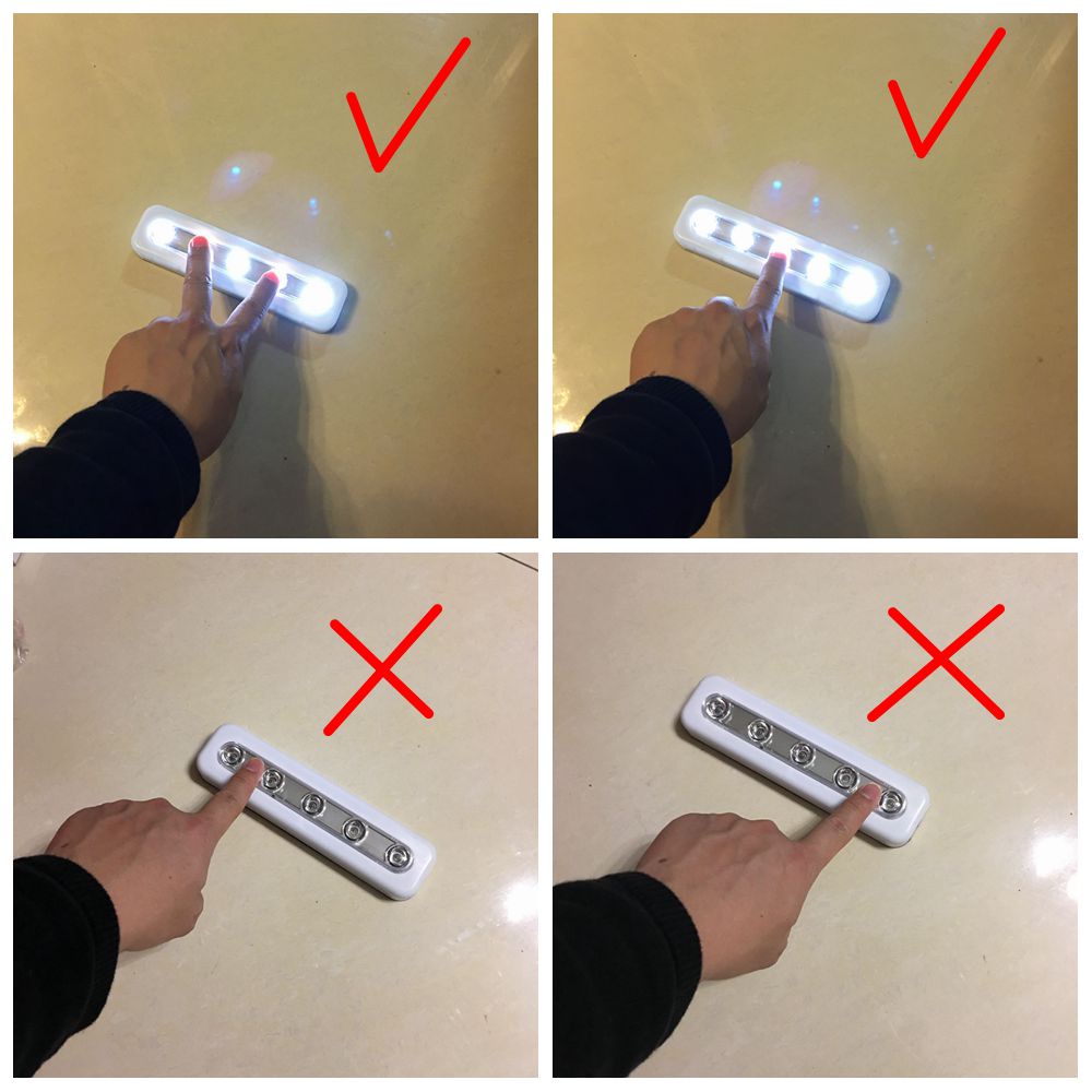 1pc Lampu Strip 5 Led Wireless Ringan Untuk Malam