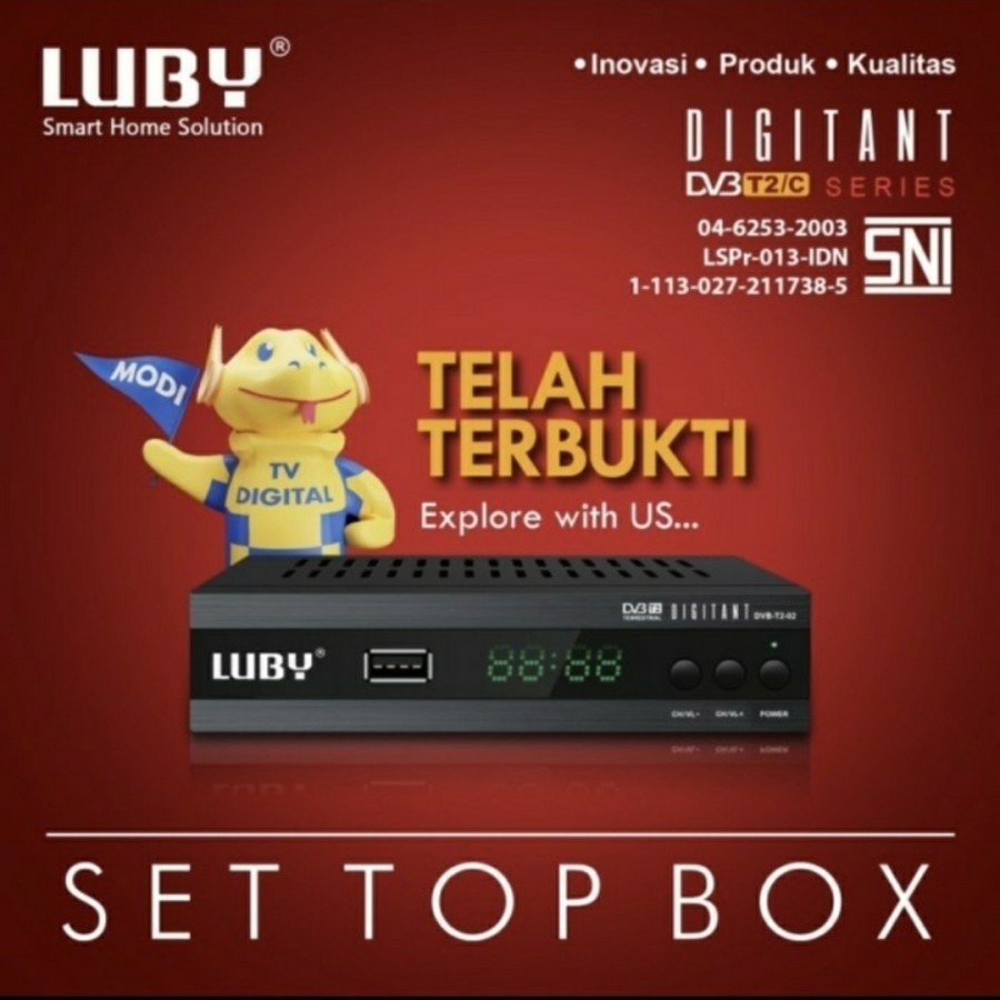 Set Top Box Tv Digital Luby DVB T2-02 / Receiver Siaran Digital/STB Tv Tabung SNI Bisa Youtube tiktok STB Murah