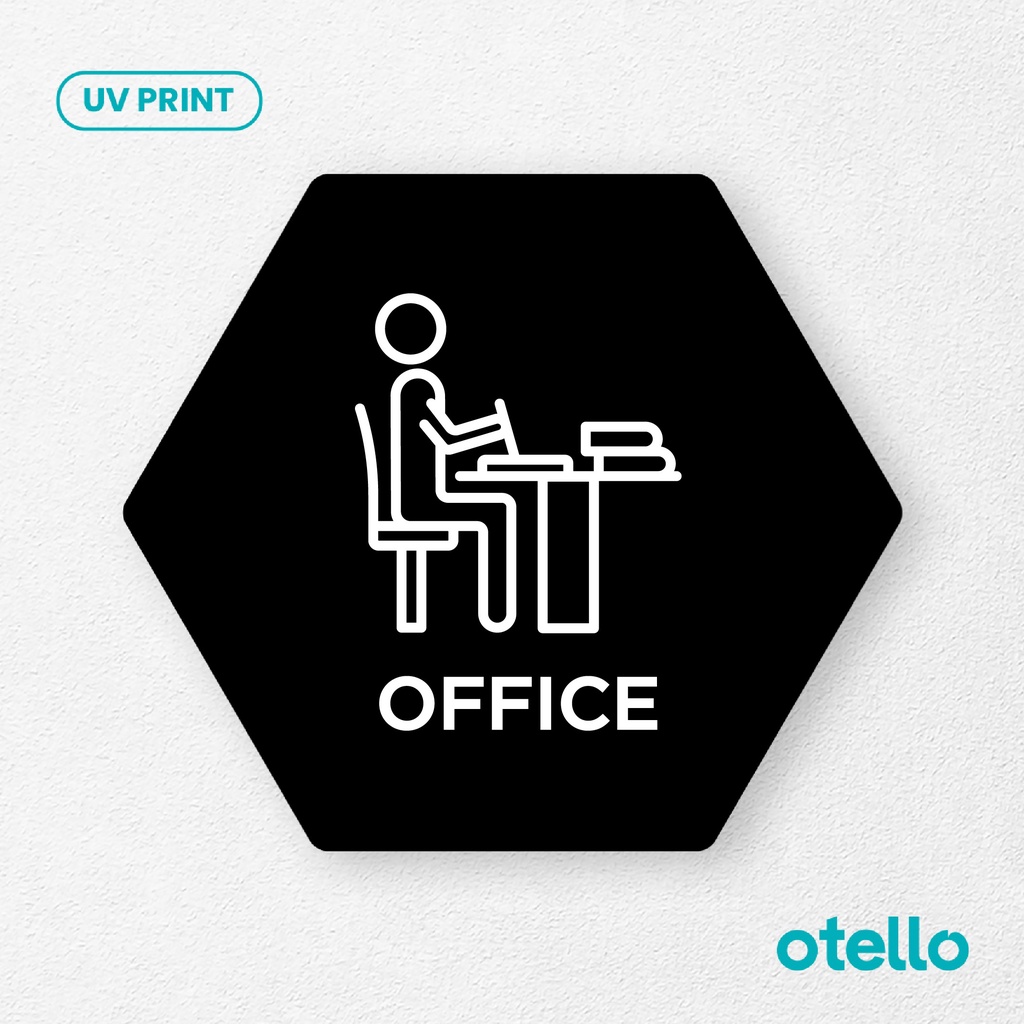 Office Sign Board Akrilik Tempel Signage Dinding Sticker Papan Acrylic Restoran Wall Stiker Dinding Petunjuk Toko Cafe