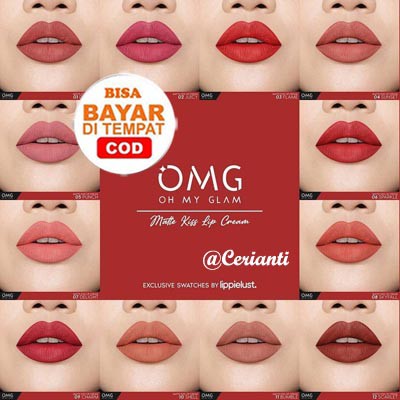 [ORI Waterproof] OMG Oh My Glam Matte Kiss Lip Cream 3.5g ( lipstick lipstik lipcream ) ✔️BPOM halal