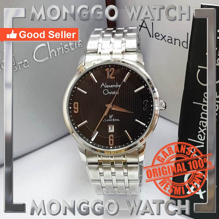 JAM PRIA ALEXANDRE CHRISTIE AC 8327 SLBK ORIGINAL BERGARANSI RESMI