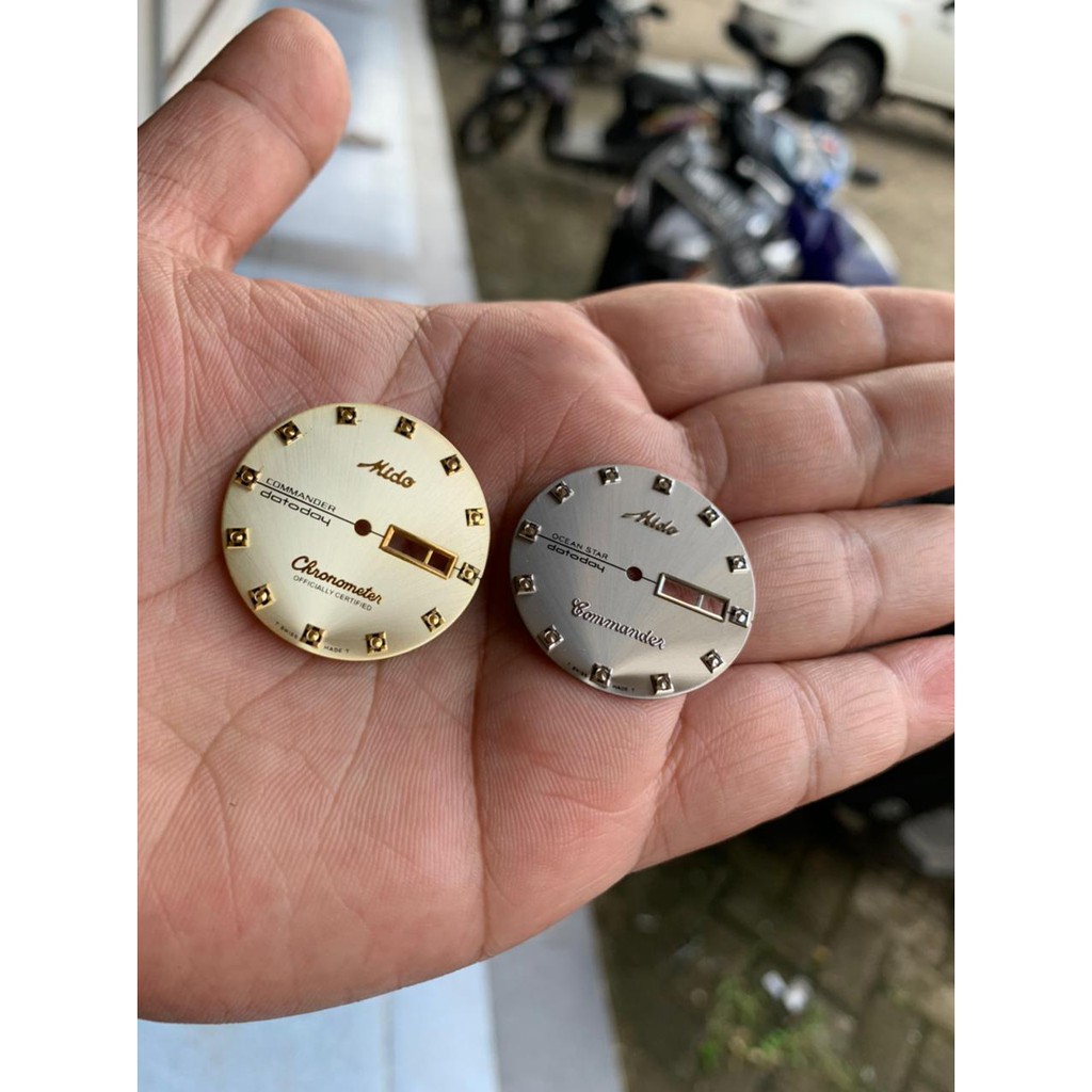 PLAT DIAL JAM TANGAN MIDO OCEAN STAR COMMANDER GOLD DAN GREY