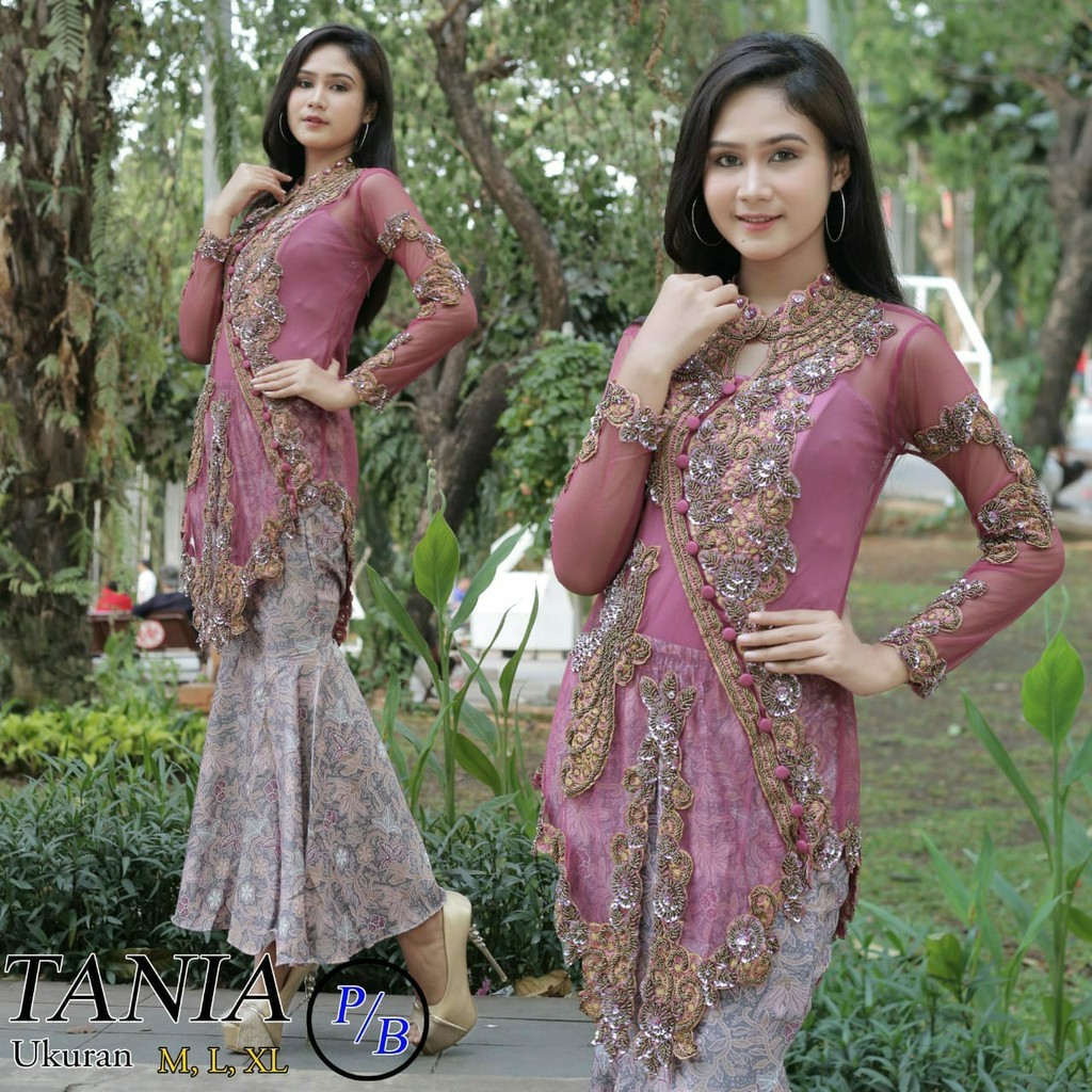 Setelan Kebaya Payet Tania Hitam Dan Pilihan Warna Lain