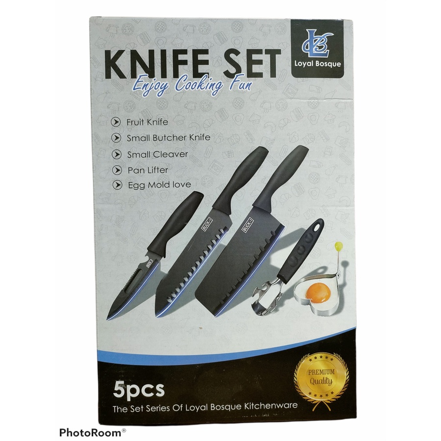 Barangunik2021-Knife Set 5 Pcs / Pisau Set 5Pcs / Pisau Dapur isi 5 pcs Loyal Bosque/Pisau Set