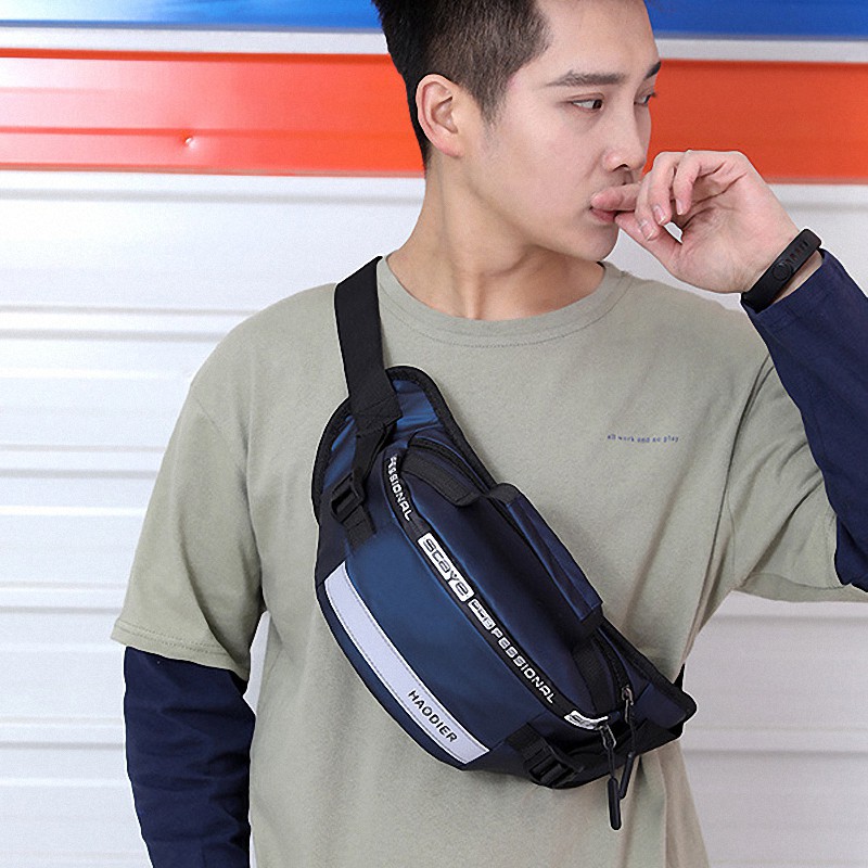 Uphike Tas Pinggang Pria Kasual Anti Air Tas Selempang Waistbag Keren Sling Bag  TS703