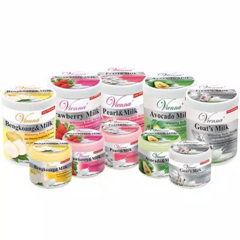 LULUR PEMUTIH SUSU KAMBING VIENNA LULUR WHITENING BODY SCRUB 1000ML BPOM ORIGINAL