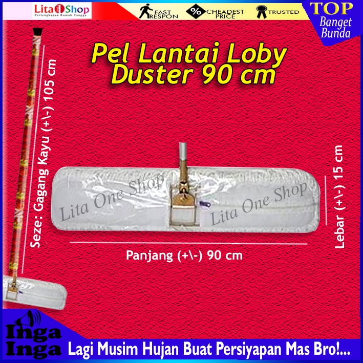 Pelan Lantai Alat Pel Lantai Loby Duster 90cm Putih Pelan Lantai Lobby