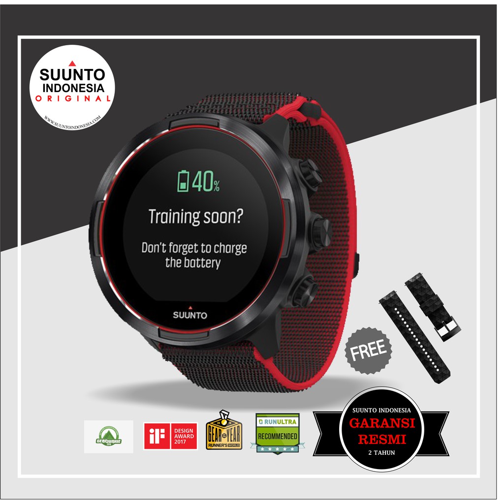 SUUNTO 9 BARO RED ORIGINAL GARANSI RESMI ( JAM TANGAN SMART WATCH)