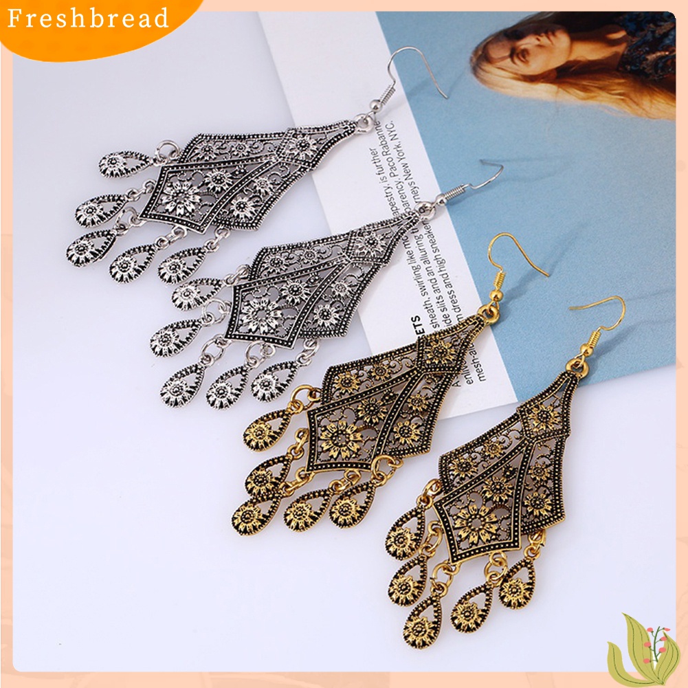 Fresh| Anting Kait Gantung Desain Daun Hollowrumbai Gaya Vintage Untuk Wanita