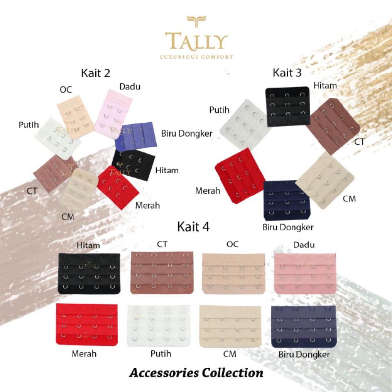 Kait Bra 5cm TALLY Sambungan Bra Kait 2,3 dan 4 Panjang 5cm / Sambungan BH TALLY