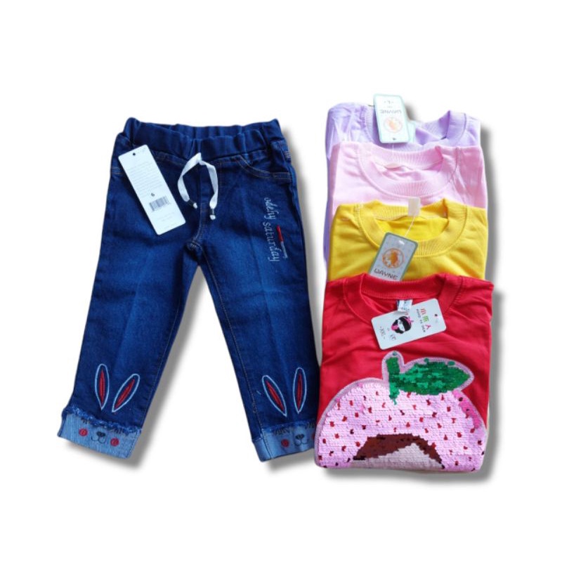 SETELAN JEANS ANAK PEREMPUAN/SETELAN SWITER EMPORT ANAK PEREMPUAN 1-9 TAHUN